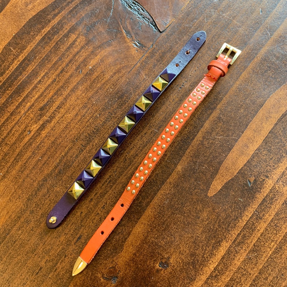 2 Linea Pelle leather studded bracelets - Picture 2 of 5